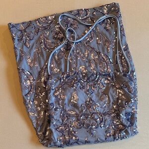 Windsor Blue Sequin Backless Dress